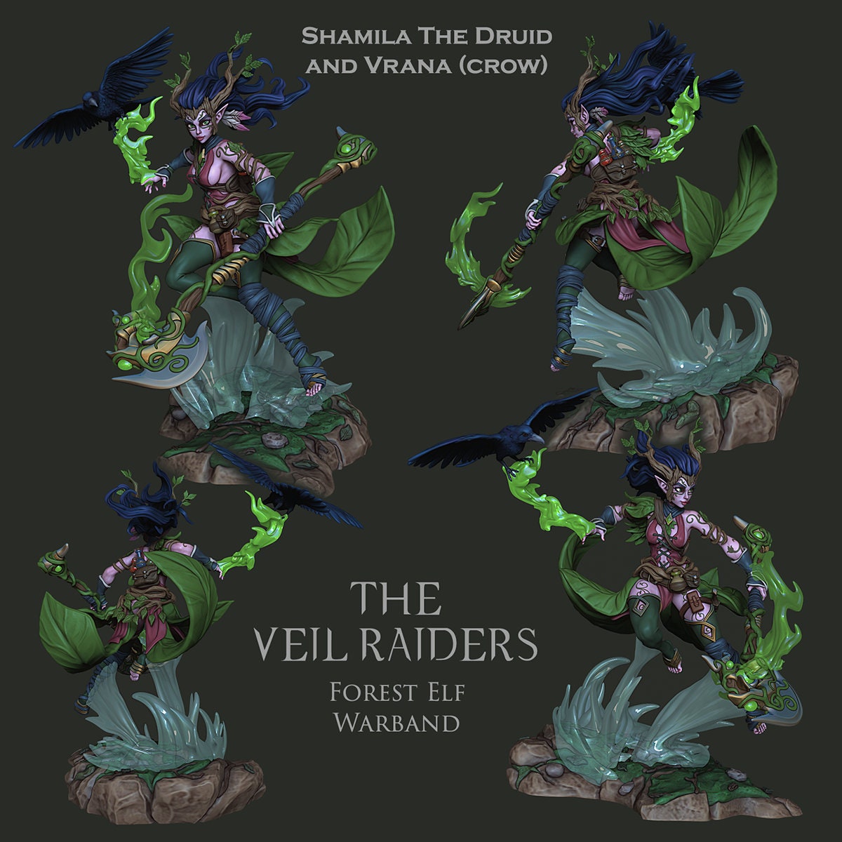 Wood Elf Warband | The Veil Raiders | Resin 3D Printed Miniature | Ronin Arts Workshop