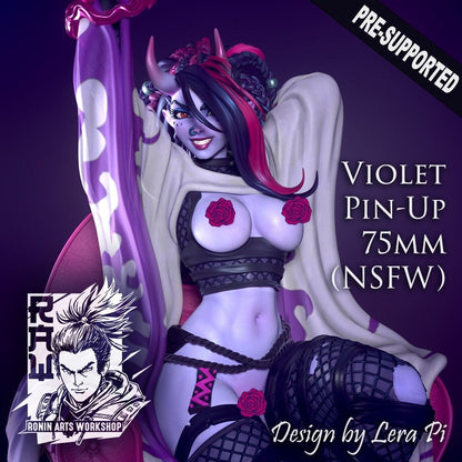 Love Potion Succubus Pinup | Clothed or Nude | Resin 3D Printed Pinup | Ronin Arts Workshop