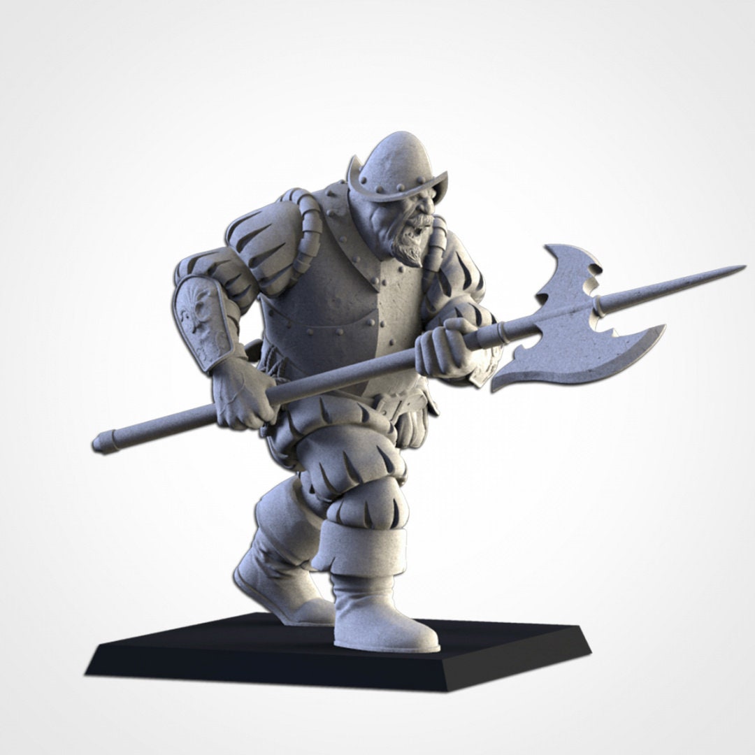 Halberdier Ogre | Northern Ogres | Resin 3D Printed Miniature | Txarli Factory | RPG | D&D | Warhammer