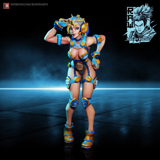 Cyberpunk Girl | Jane (Alternate Pose) | 54 or 75mm Scale | Resin 3D Printed Miniature | Ronin Arts Workshop