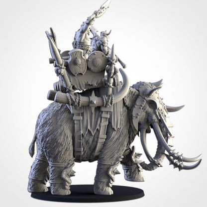 Ogres on War Mammoth| Northern Ogres | Resin 3D Printed Miniature | Txarli Factory | RPG | D&D