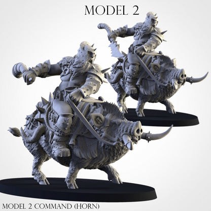 Grimhorn Rhinox Rider Proxies (Boar Riders) | Northern Ogres | Resin 3D Printed Miniature | Txarli Factory | RPG | D&D