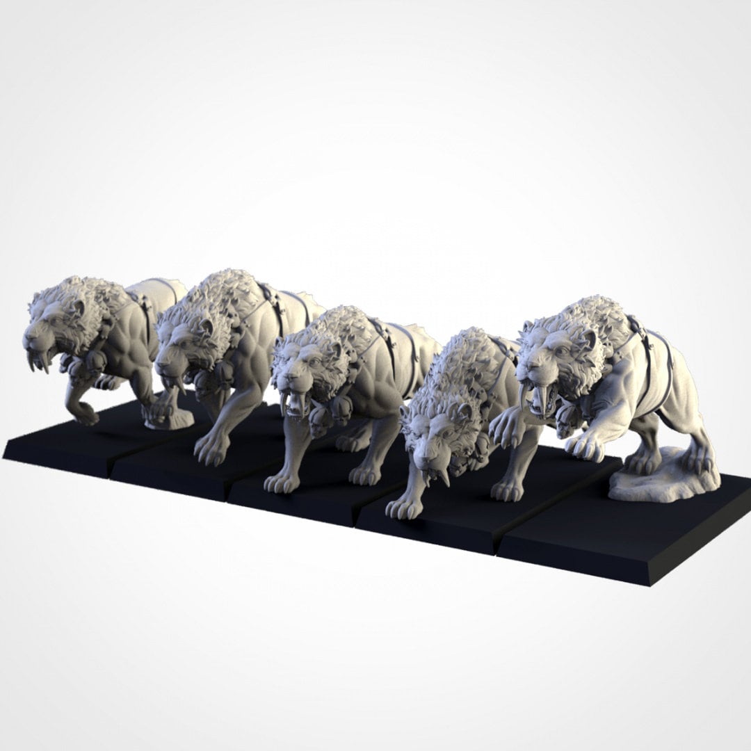 Sabretusk Pack | Resin 3D Printed Miniatures | Kyoushuneko | Table Top Gaming | RPG | D&D | Pathfinder