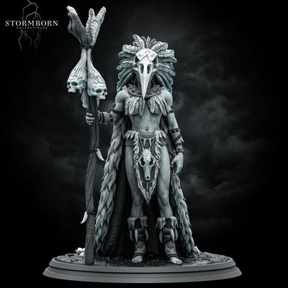 Lagath, Orc Seer | Priestess Shaman Witch Doctor | 28-120mm scale | Resin 3D Printed Miniature | RPG | DND | Stormborn Collectibles