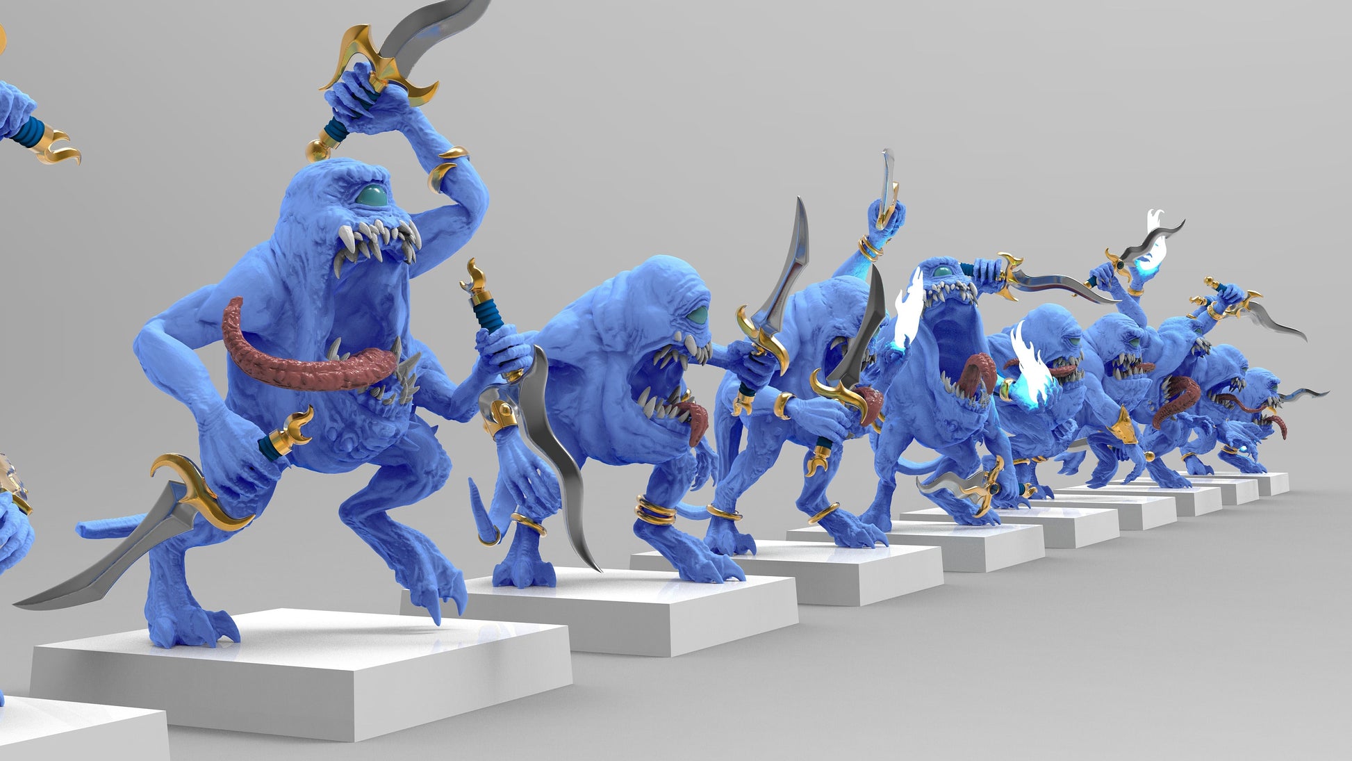 Blue Terrors of Change | Many Poses | Legion of Change | Resin 3D Printed | EmanG | Table Top Gaming
