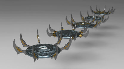 Corrupted Frisbees | Set of Five | Legion of Change | Resin 3D Printed | EmanG | Table Top Gaming