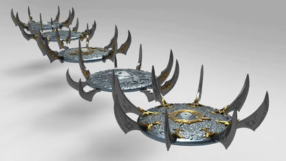 Corrupted Frisbees | Set of Five | Legion of Change | Resin 3D Printed | EmanG | Table Top Gaming