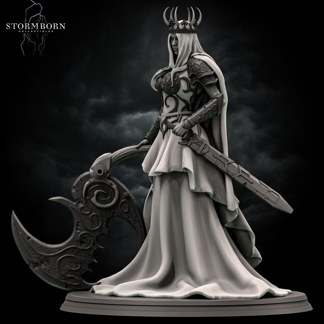 Luna, Battle Priestess of Ash | 28mm-120mm Scale | Resin 3D Printed Miniature | RPG | DND | Stormborn Collectibles