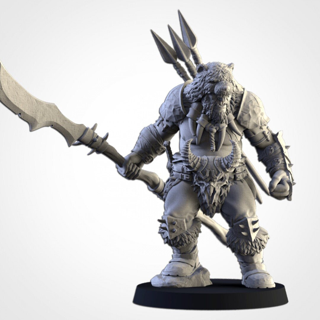 Ogre Hunter | MANY weapon options | Northern Ogres | Resin 3D Printed Miniature | Txarli Factory | RPG | D&D | Warhammer
