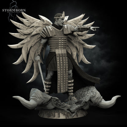 Jarek, Angelic General | Sanctified Paladin | 32mm or 75mm scale | Resin 3D Printed Miniature | RPG | DND | Stormborn Collectibles