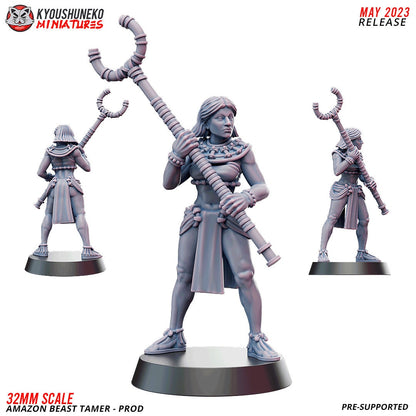 Amazon Jaguar Hunting Pack with Tamers | Resin 3D Printed Miniatures | Kyoushuneko | Table Top Gaming | RPG | D&D | Pathfinder