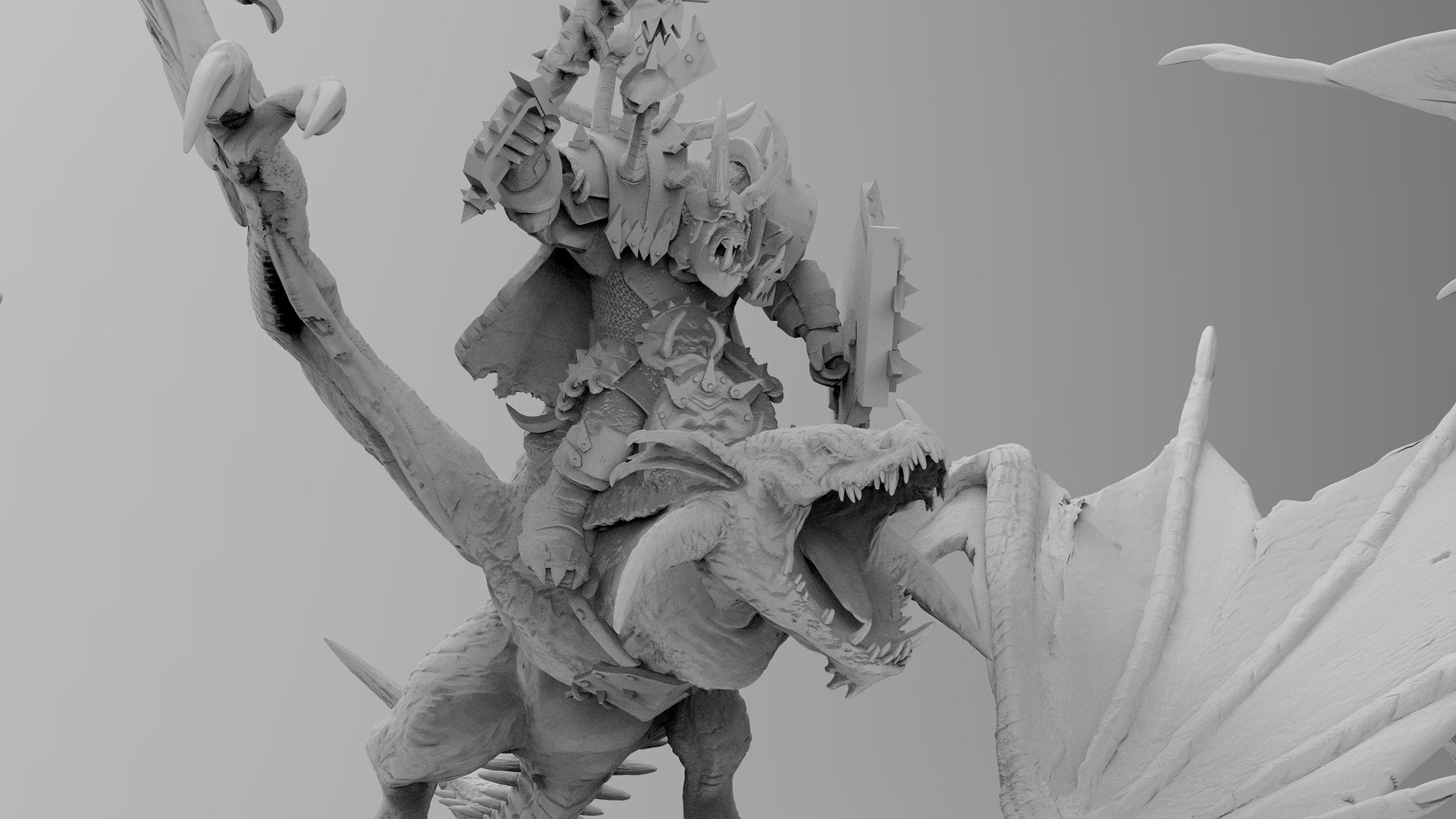 Orc Warboss on Wyvern | 6 Poses | Resin 3D Printed Miniatures | EmanG | Table Top Gaming | RPG | D&D | Pathfinder