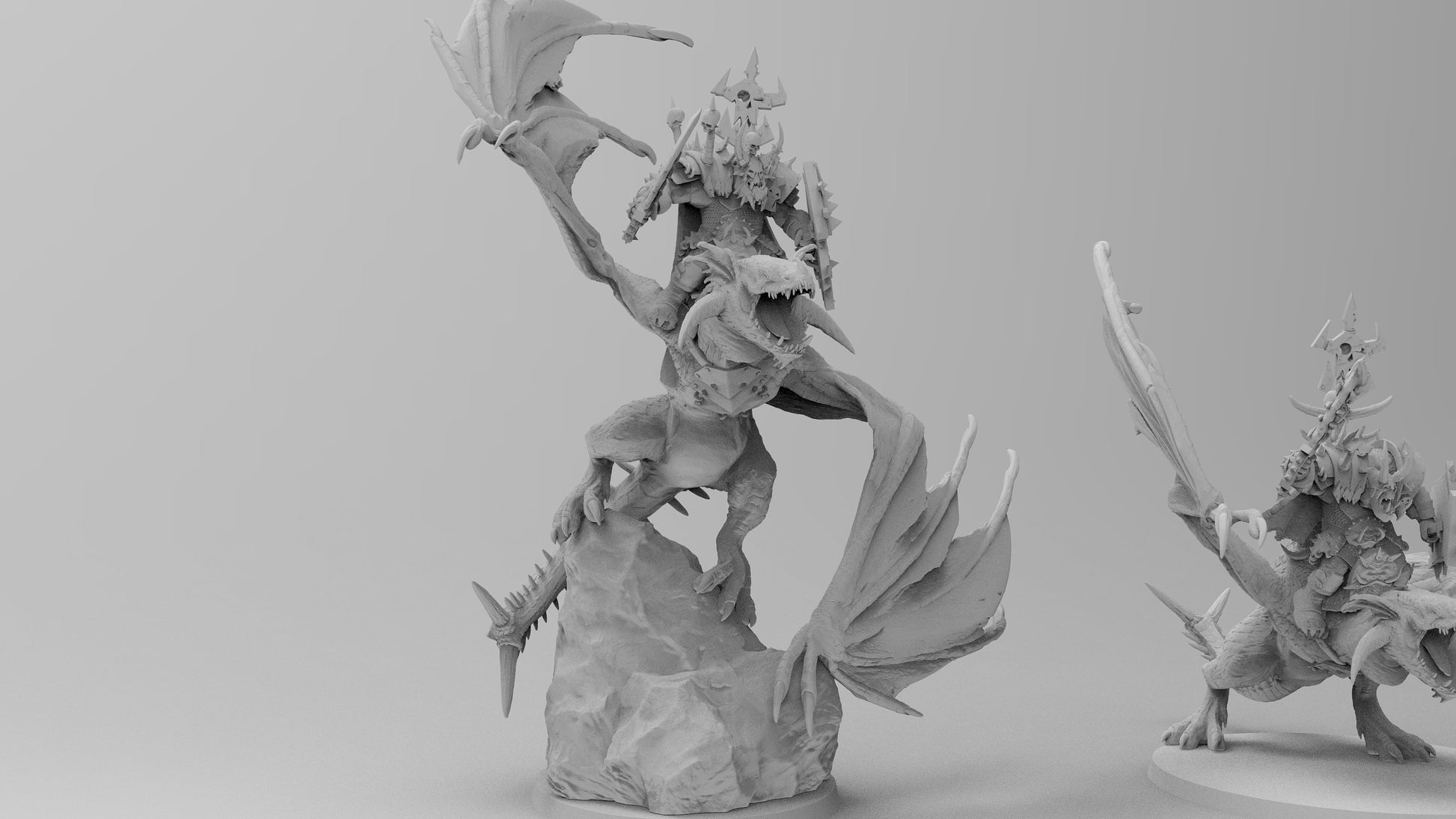 Orc Warboss on Wyvern | 6 Poses | Resin 3D Printed Miniatures | EmanG | Table Top Gaming | RPG | D&D | Pathfinder