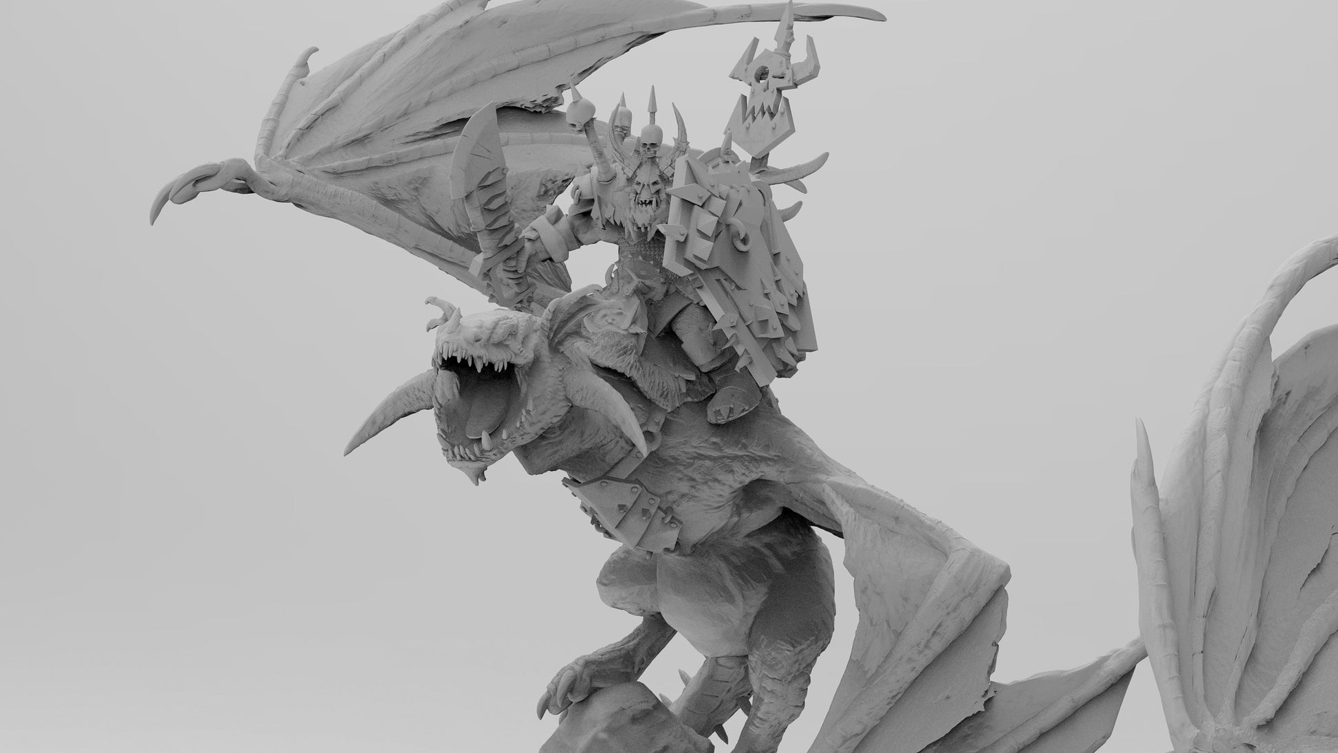 Orc Warboss on Wyvern | 6 Poses | Resin 3D Printed Miniatures | EmanG | Table Top Gaming | RPG | D&D | Pathfinder