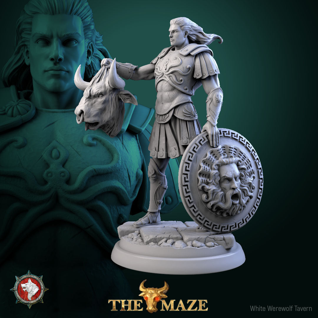 Theseus | The Maze | Multiple Scales | Resin 3D Printed Miniature | White Werewolf Tavern
