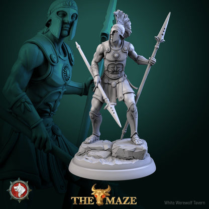 Hoplites | The Maze | Resin 3D Printed Miniature | White Werewolf Tavern | RPG | D&D | DnD