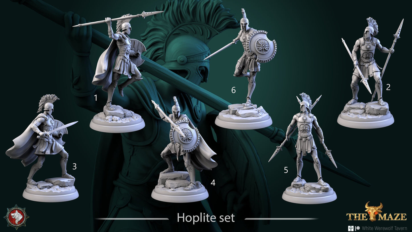 Hoplites | The Maze | Resin 3D Printed Miniature | White Werewolf Tavern | RPG | D&D | DnD
