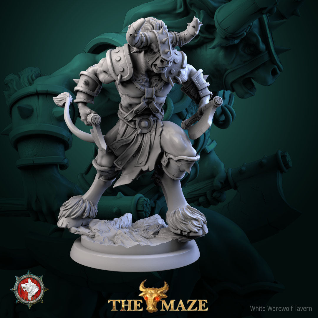 Beastman Chargers | The Maze | Resin 3D Printed Miniature | White Werewolf Tavern | RPG | D&D | DnD