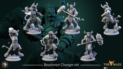Beastman Chargers | The Maze | Resin 3D Printed Miniature | White Werewolf Tavern | RPG | D&D | DnD