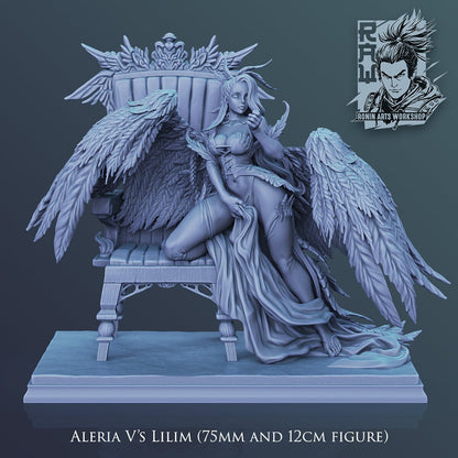 Seductive Fallen Angel | Temptress | Clothed or Nude | Resin 3D Printed Pinup | Ronin Arts Workshop
