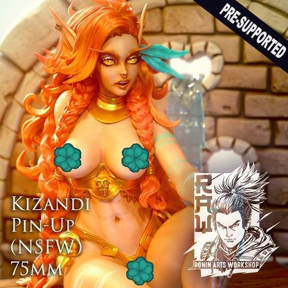 Regal Bathing Elf | Clothed or Nude | Resin 3D Printed Pinup | Ronin Arts Workshop