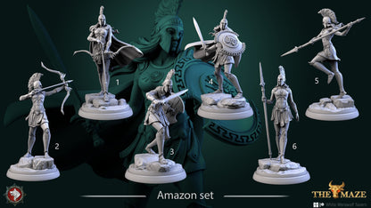 Amazons | The Maze | Resin 3D Printed Miniature | White Werewolf Tavern | RPG | D&D | DnD