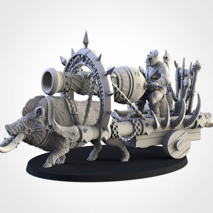 Ogre Ironblaster | Thunder Cannon | Northern Ogres | Resin 3D Printed Miniature | Txarli Factory | RPG | D&D