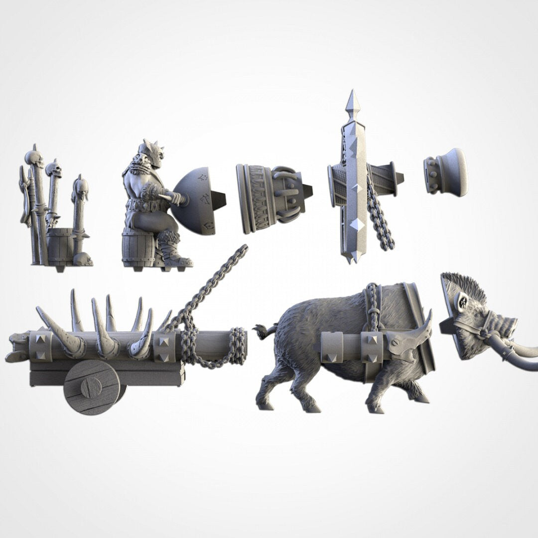 Ogre Ironblaster | Thunder Cannon | Northern Ogres | Resin 3D Printed Miniature | Txarli Factory | RPG | D&D | Warhammer
