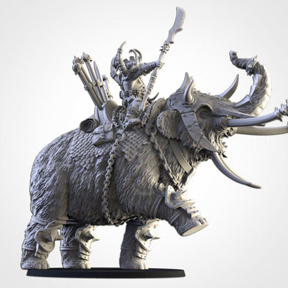 Ogre Khan on War Mammoth| | Northern Ogres | Resin 3D Printed Miniature | Txarli Factory | RPG | D&D