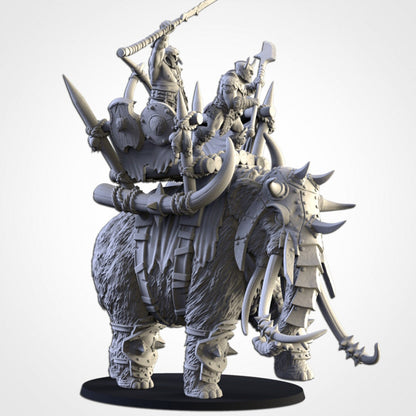 Ogres on War Mammoth| Northern Ogres | Resin 3D Printed Miniature | Txarli Factory | RPG | D&D