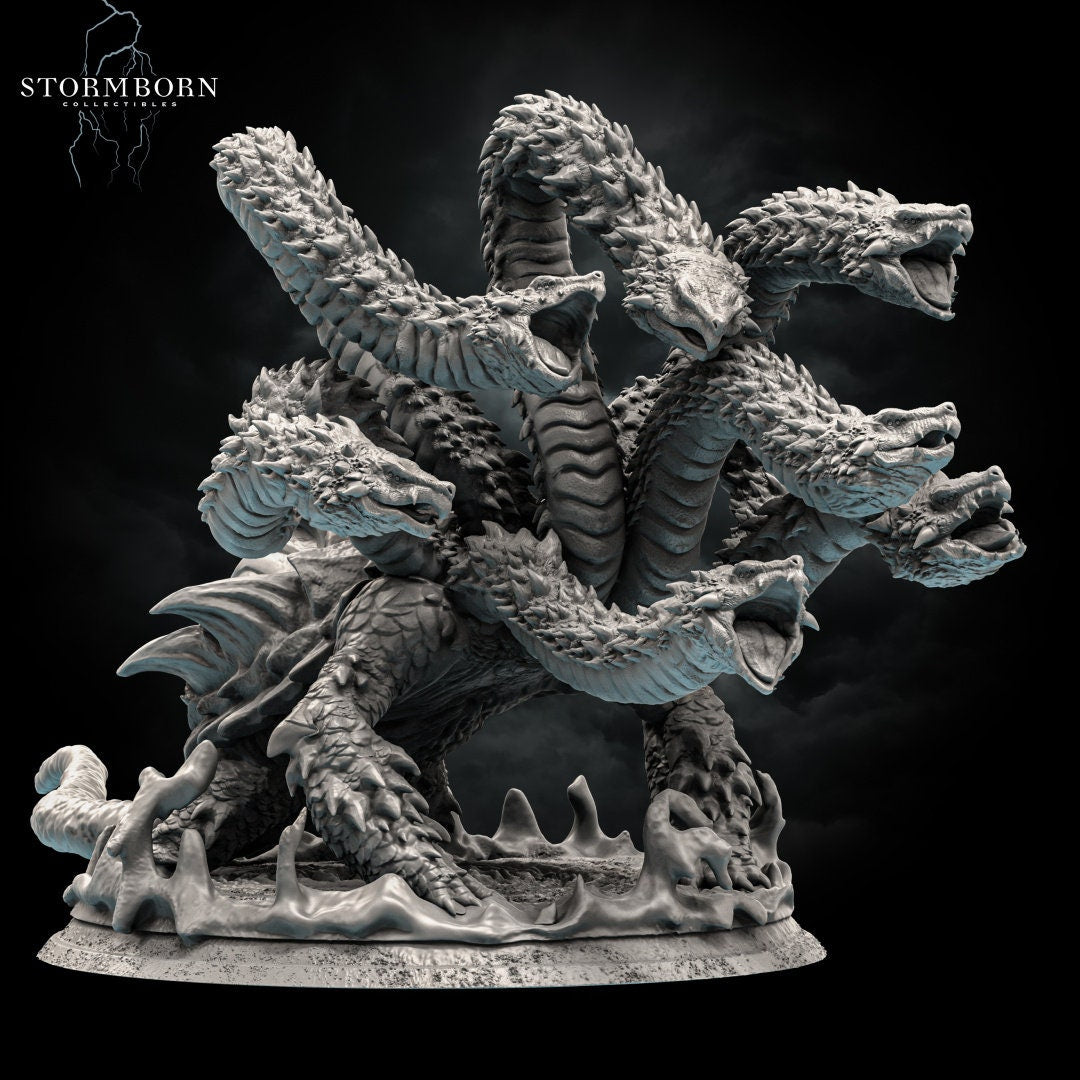 Snapping Turtle Hydra | Large Monster | 32mm or 75mm scale | Resin 3D Printed Miniature | RPG | DND | Stormborn Collectibles