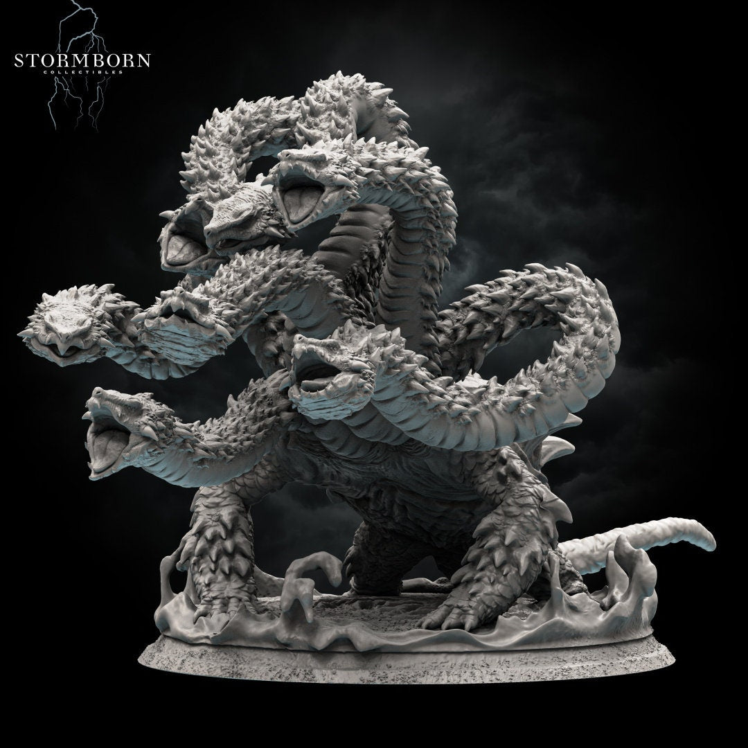 Snapping Turtle Hydra | Large Monster | 32mm or 75mm scale | Resin 3D Printed Miniature | RPG | DND | Stormborn Collectibles