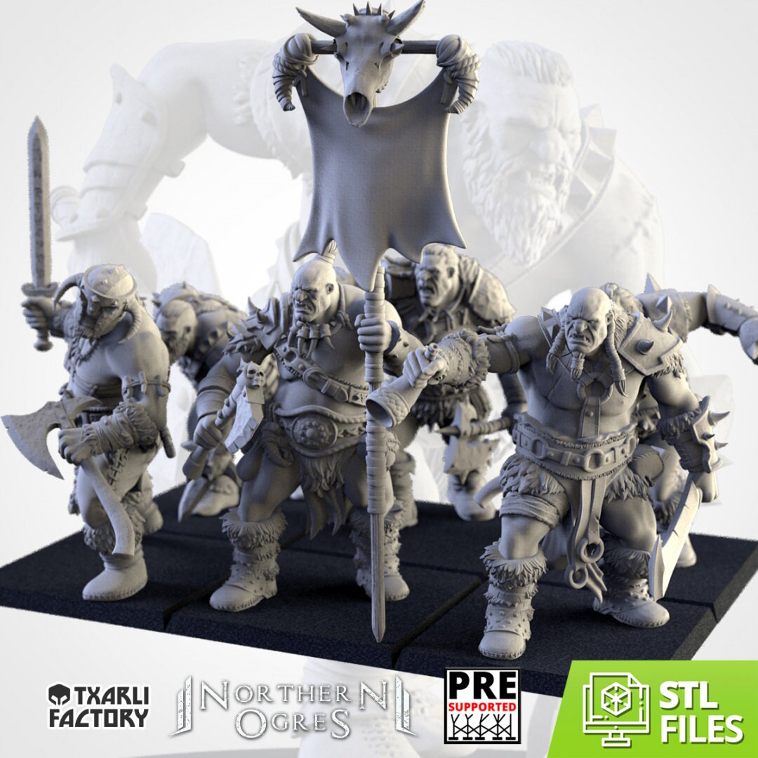 Ogre Bulls | Northern Ogres | Resin 3D Printed Miniature | Txarli Factory | RPG | D&D | Warhammer