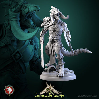 Lizardfolk Warlord | Impassable Swamps | Multiple Scales | Resin 3D Printed Miniature | White Werewolf Tavern