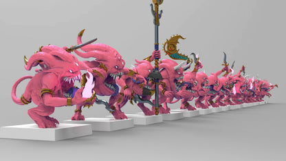 Pink Terrors of Change | Many Poses | Legion of Change | Resin 3D Printed | EmanG | Table Top Gaming Proxies