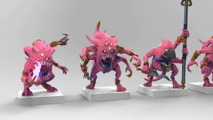 Pink Terrors of Change | Many Poses | Legion of Change | Resin 3D Printed | EmanG | Table Top Gaming Proxies