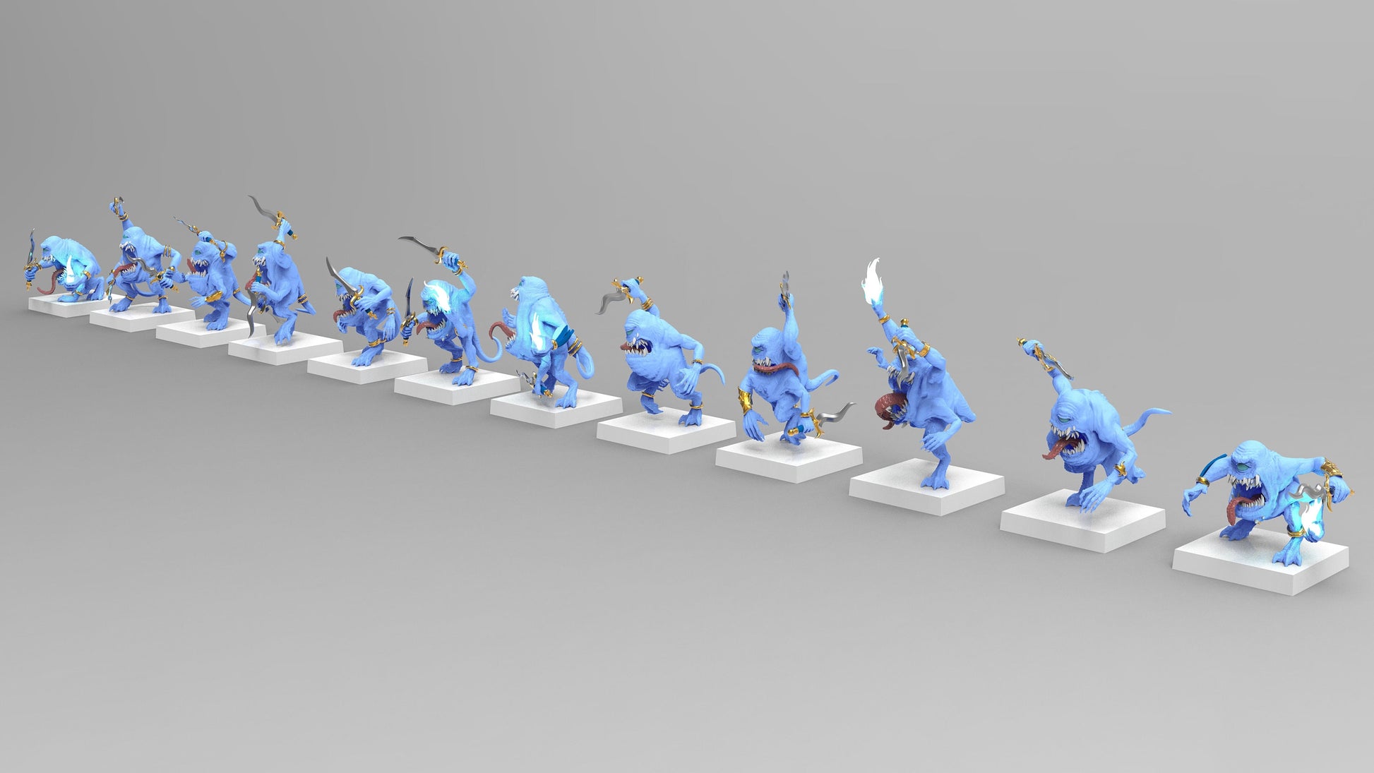 Blue Terrors of Change | Many Poses | Legion of Change | Resin 3D Printed | EmanG | Table Top Gaming
