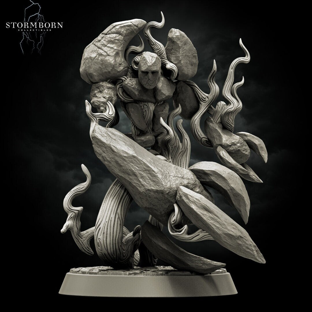 Earth Elemental of Dawn | Forces of Nature | 28mm - 120mm scale | Resin 3D Printed Miniature | RPG | DND | Stormborn Collectibles