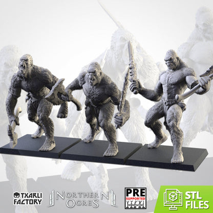 Yetis | Northern Ogres | Resin 3D Printed Miniature | Txarli Factory | RPG | D&D