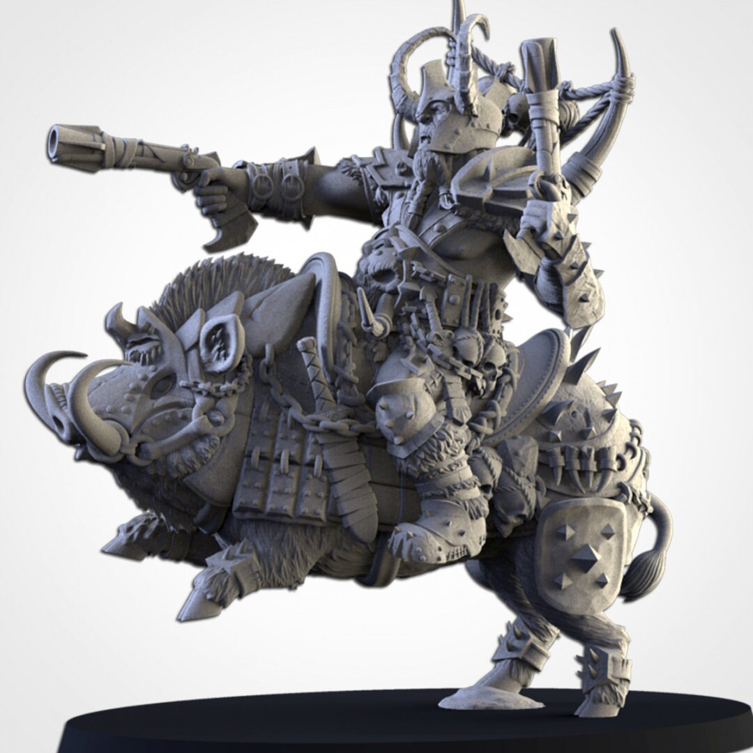 Mounted Ogre Khan | MANY weapon options | Northern Ogres | Resin 3D Printed Miniature | Txarli Factory | RPG | D&D | Warhammer