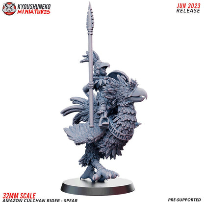 Amazon Culchan (Chocobo) Riders | Amazons | Resin 3D Printed Miniatures | Kyoushuneko | Table Top Gaming | RPG | D&D