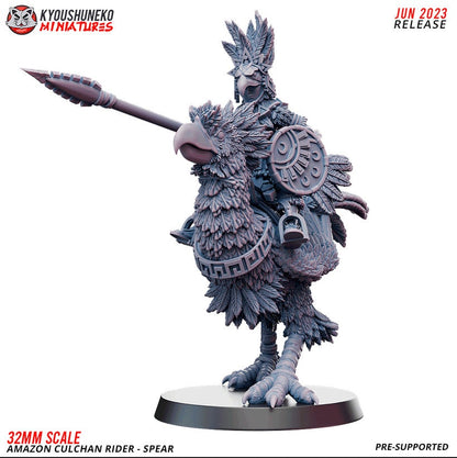 Amazon Culchan (Chocobo) Riders | Amazons | Resin 3D Printed Miniatures | Kyoushuneko | Table Top Gaming | RPG | D&D