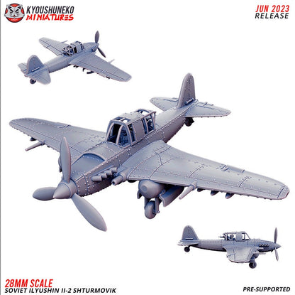WW2 Soviet Ilyushin II-2 Shturmovik | Ground Attack Plane | Resin 3D Printed Miniature | Kyoushuneko