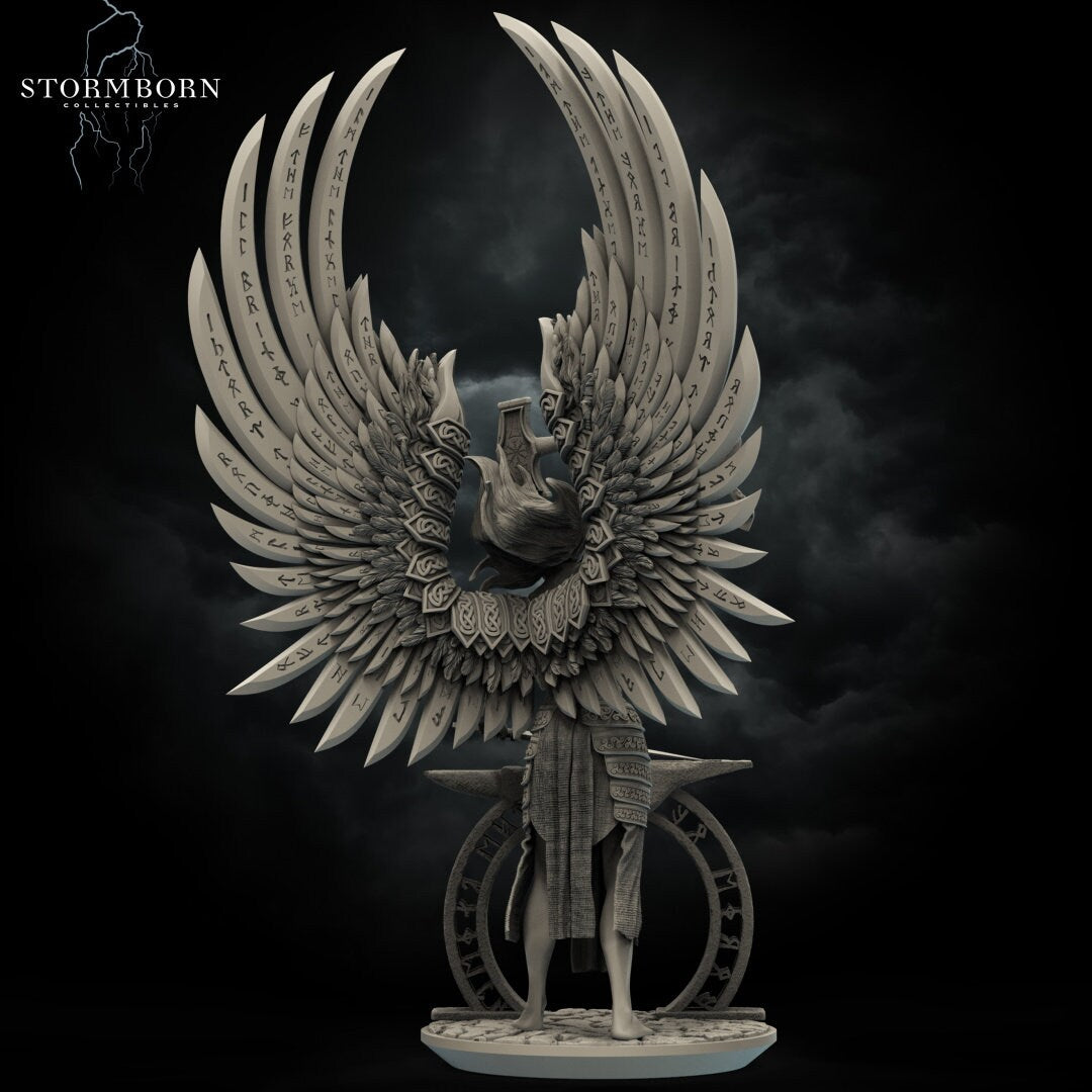 Sindra, Angel of the Forge | Large Model | 32mm or 75mm scale | Resin 3D Printed Miniature | RPG | DND | Stormborn Collectibles