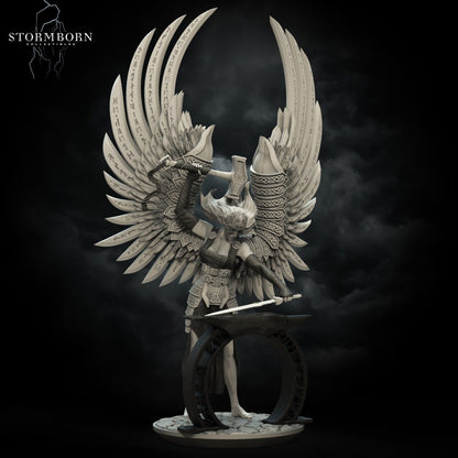 Sindra, Angel of the Forge | Large Model | 32mm or 75mm scale | Resin 3D Printed Miniature | RPG | DND | Stormborn Collectibles