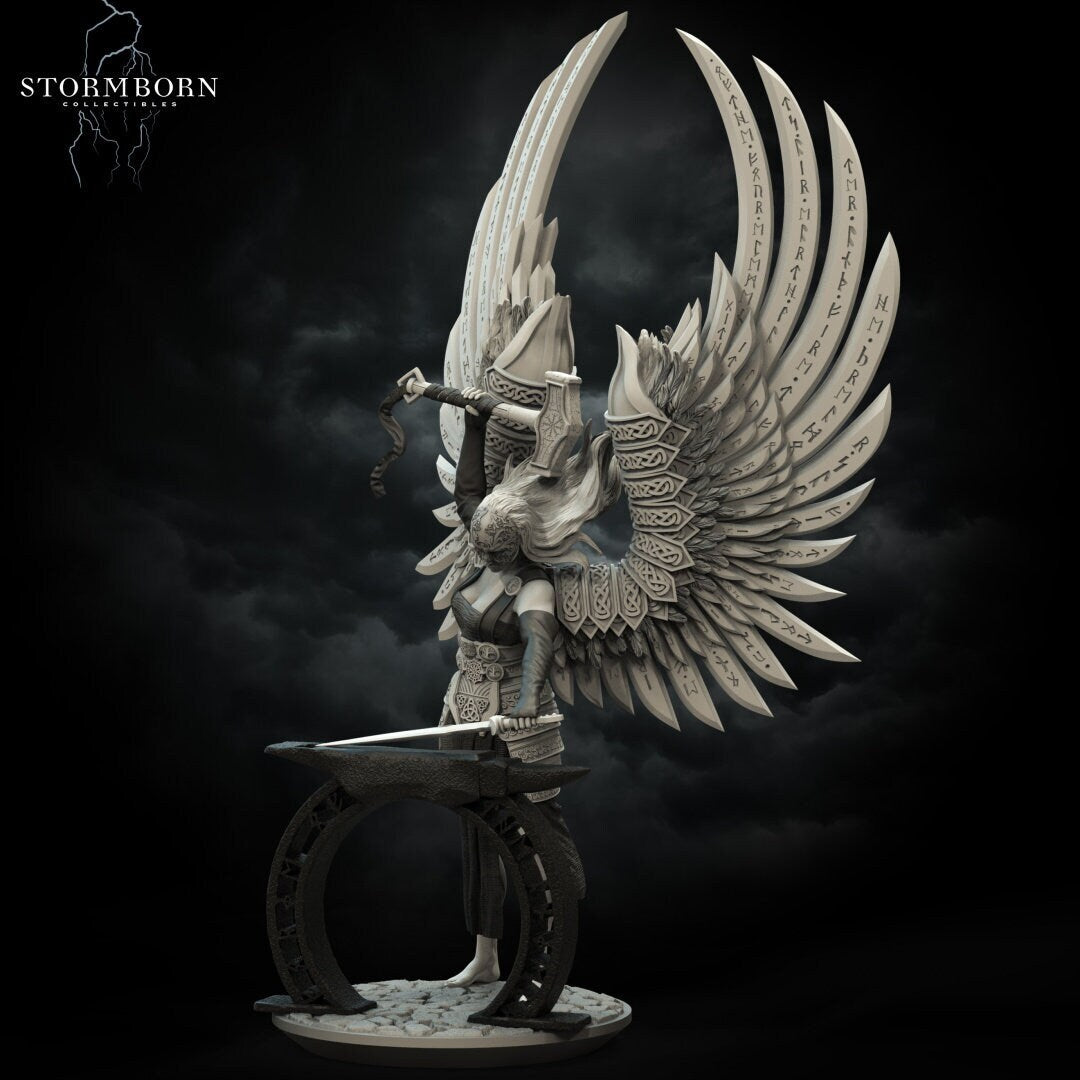 Sindra, Angel of the Forge | Large Model | 32mm or 75mm scale | Resin 3D Printed Miniature | RPG | DND | Stormborn Collectibles