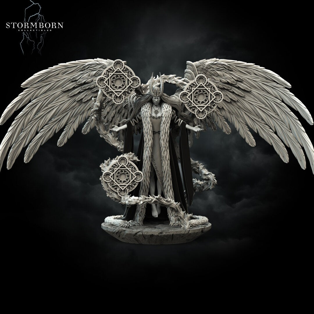 Juno, Queen of the Angels| Large Model | 32mm or 75mm scale | Resin 3D Printed Miniature | RPG | DND | Stormborn Collectibles