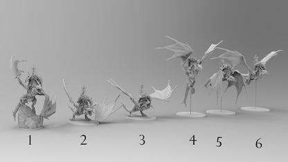 Orc Warboss on Wyvern | 6 Poses | Resin 3D Printed Miniatures | EmanG | Table Top Gaming | RPG | D&D | Pathfinder