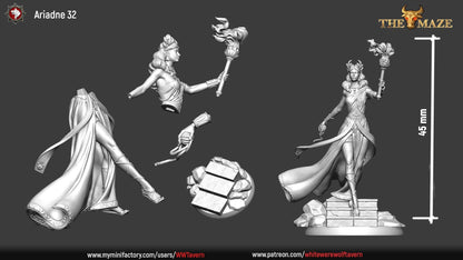 Ariadne | The Maze | Multiple Scales | Resin 3D Printed Miniature | White Werewolf Tavern