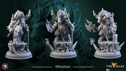 Minotaur | The Maze | Multiple Scales | Resin 3D Printed Miniature | White Werewolf Tavern